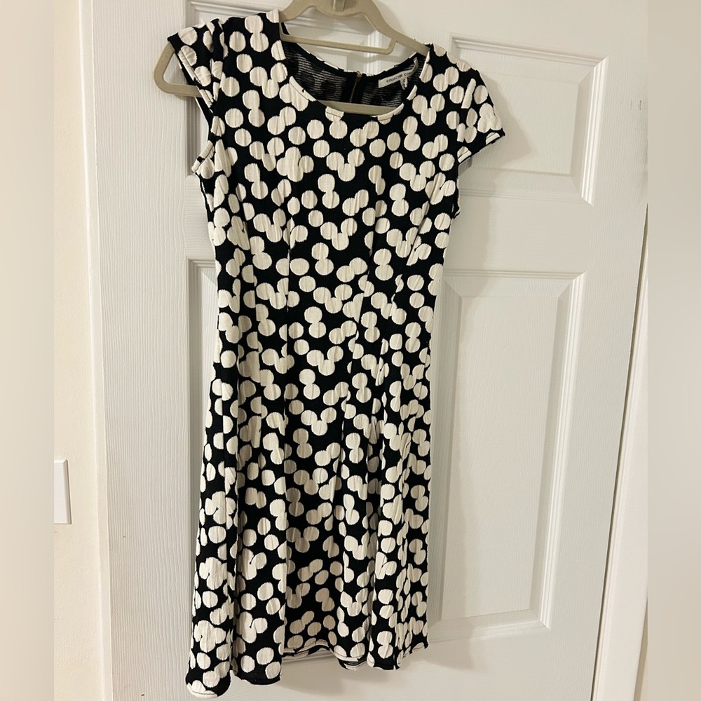 Never worn! Black and white polka dot dress